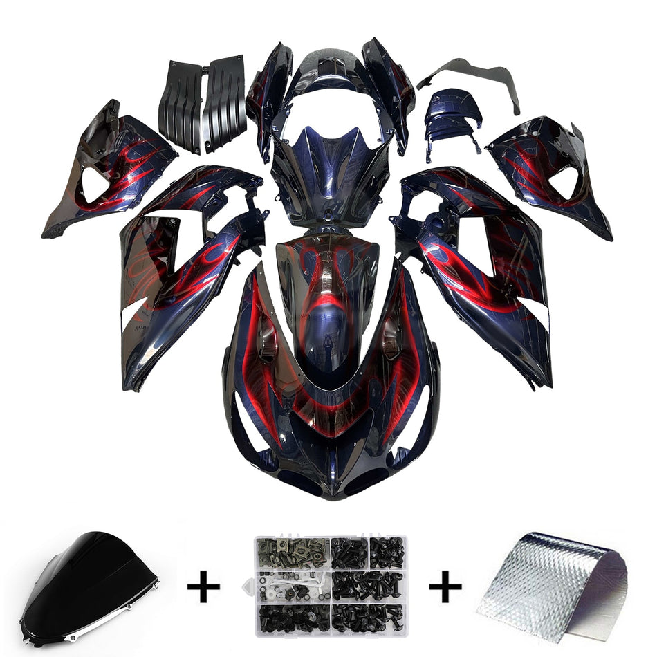 Injection Verkleidung Kit Karosserie fit Für Kawasaki ZX14R ZZR1400 2006-2011