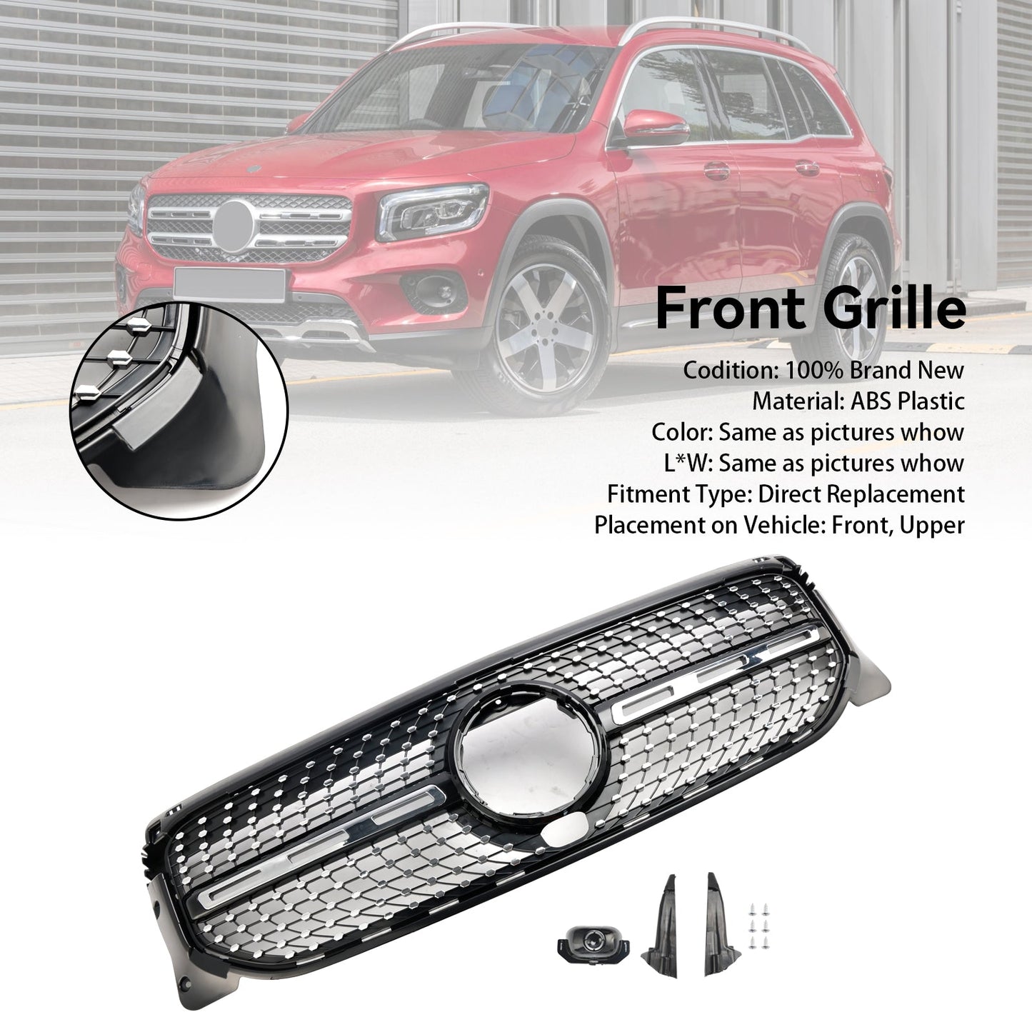 2020-2023 Mercedes Benz GLB X247 Diamant-Frontstoßstangengrill