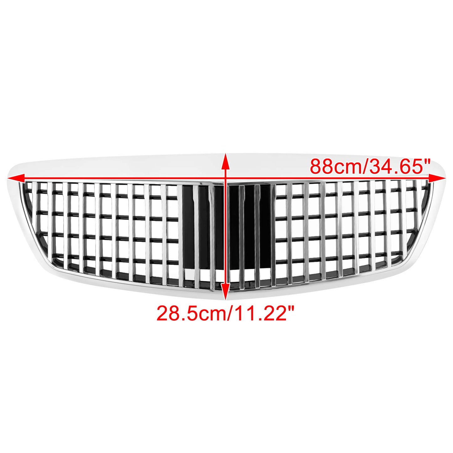 MayBach Style Grille Grill Für Benz S-Class W221 S550 S63 S450 2007-2009 Chrome