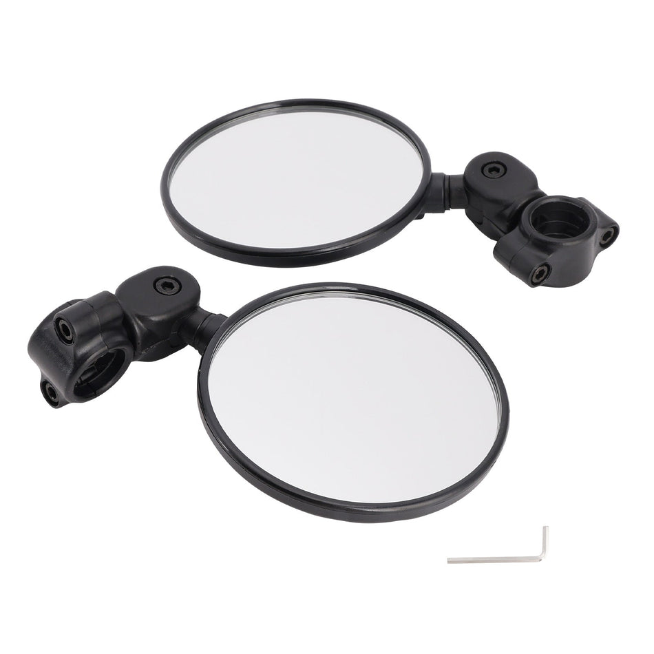Schwarze, verstellbare und klappbare Lenkerspiegel für 22-24 mm Enduro-Lenker