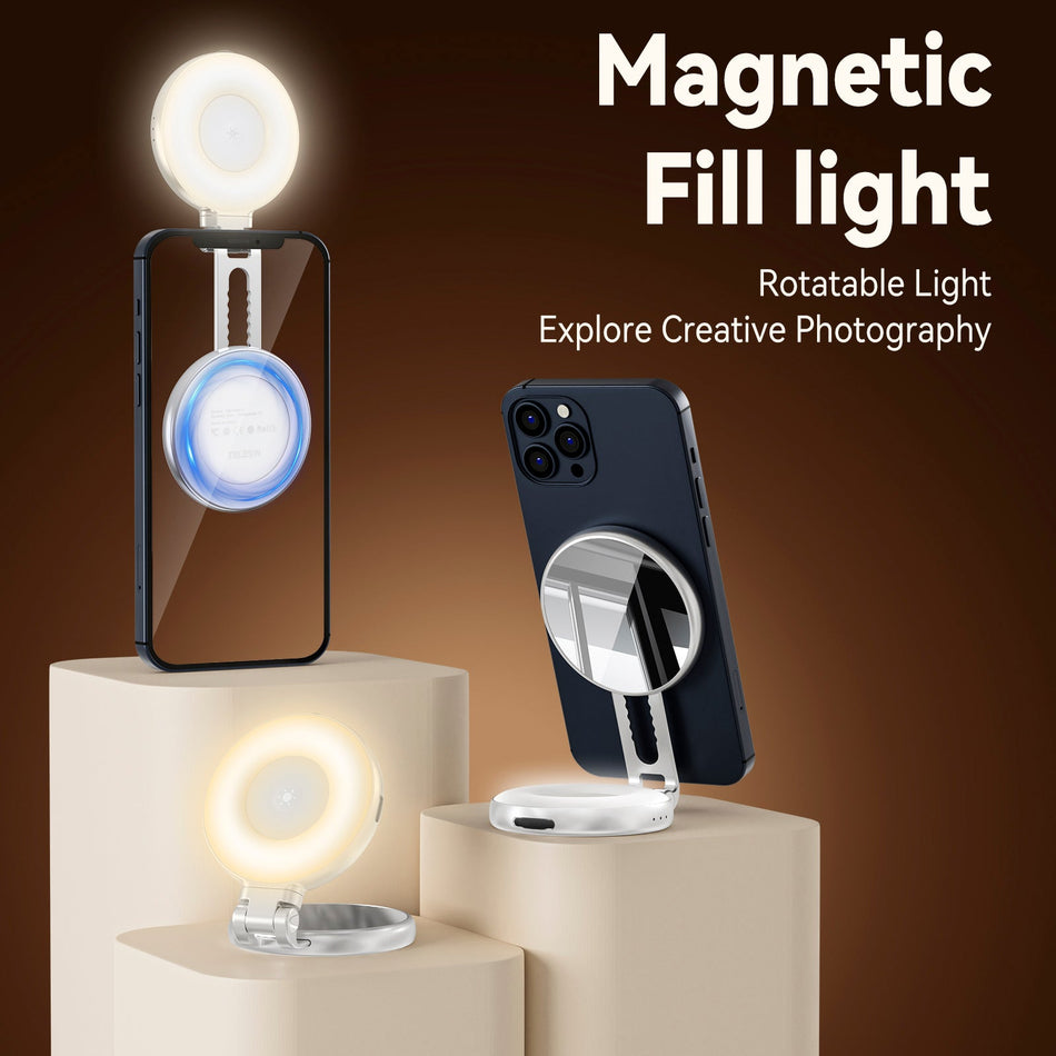 Magnetisches Schönheitsfülllicht für Mobiltelefone, tragbares, rotierendes Stretch-Taschenlicht