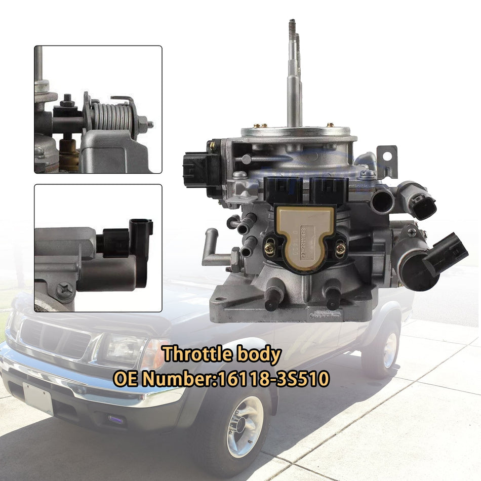 1998-2002 Nissan Frontier XE SE 4 Zyl. 2,4L Drosselklappengehäuse 16118-3S510