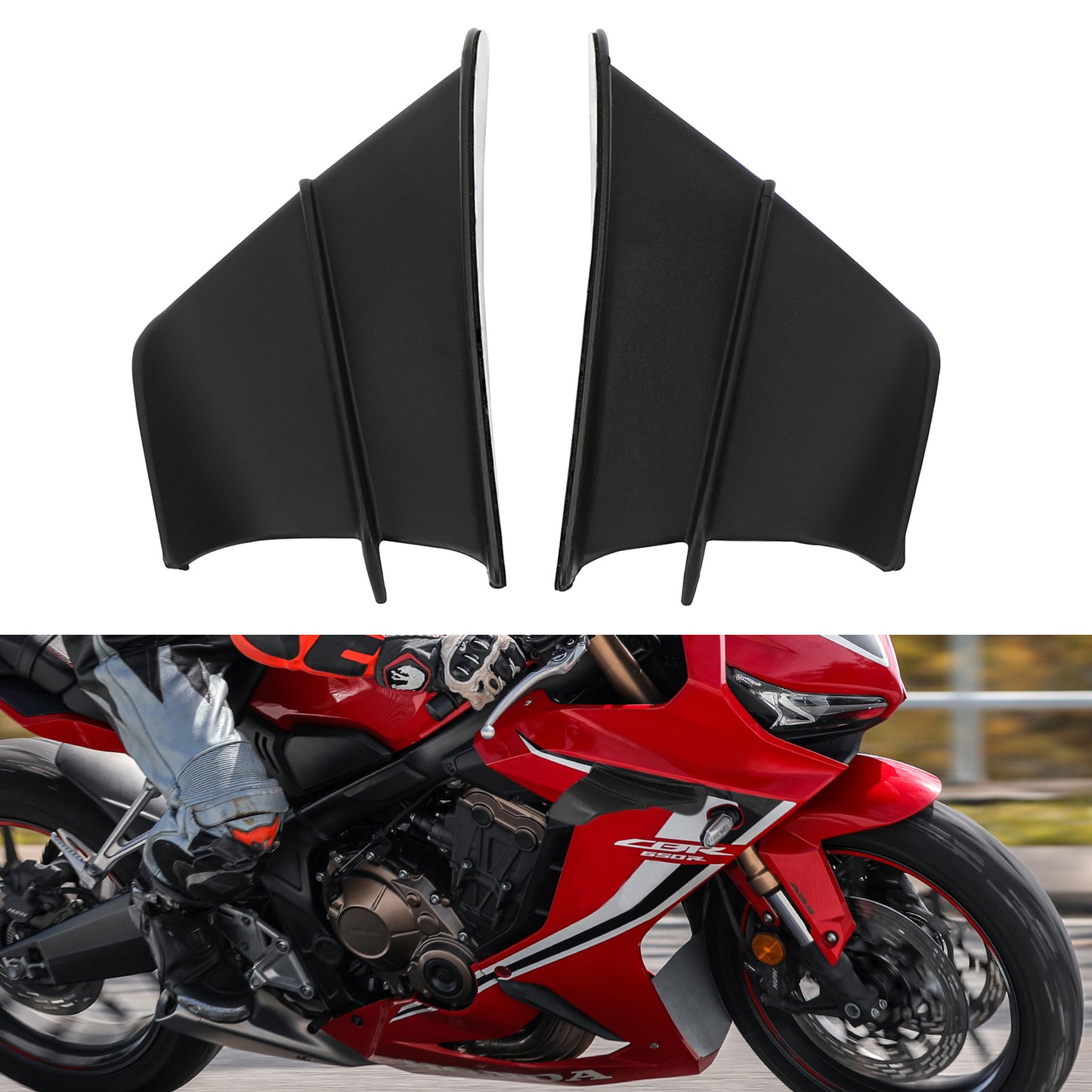 Schwarzes Side Winglet Fin Spoiler Trim Cover Für Honda Cbr650R Cbr500R Cb1000R