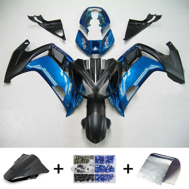 Amotopart 2012-2016 Kawasaki Ninja 650 Schwarzblau-Verkleidungskit