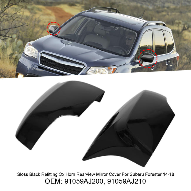 Coque de rétroviseur Oxhorn Noir Brillant pour Subaru Forester 14-18 Generic