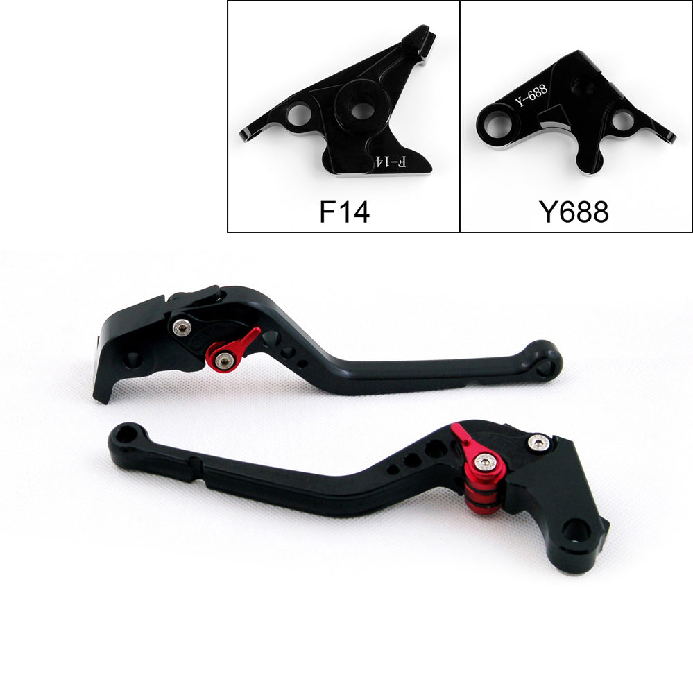 Leviers d'embrayage de frein longs pour Yamaha YZF R1 YZF R6 FZ1 FAZER R6S Noir