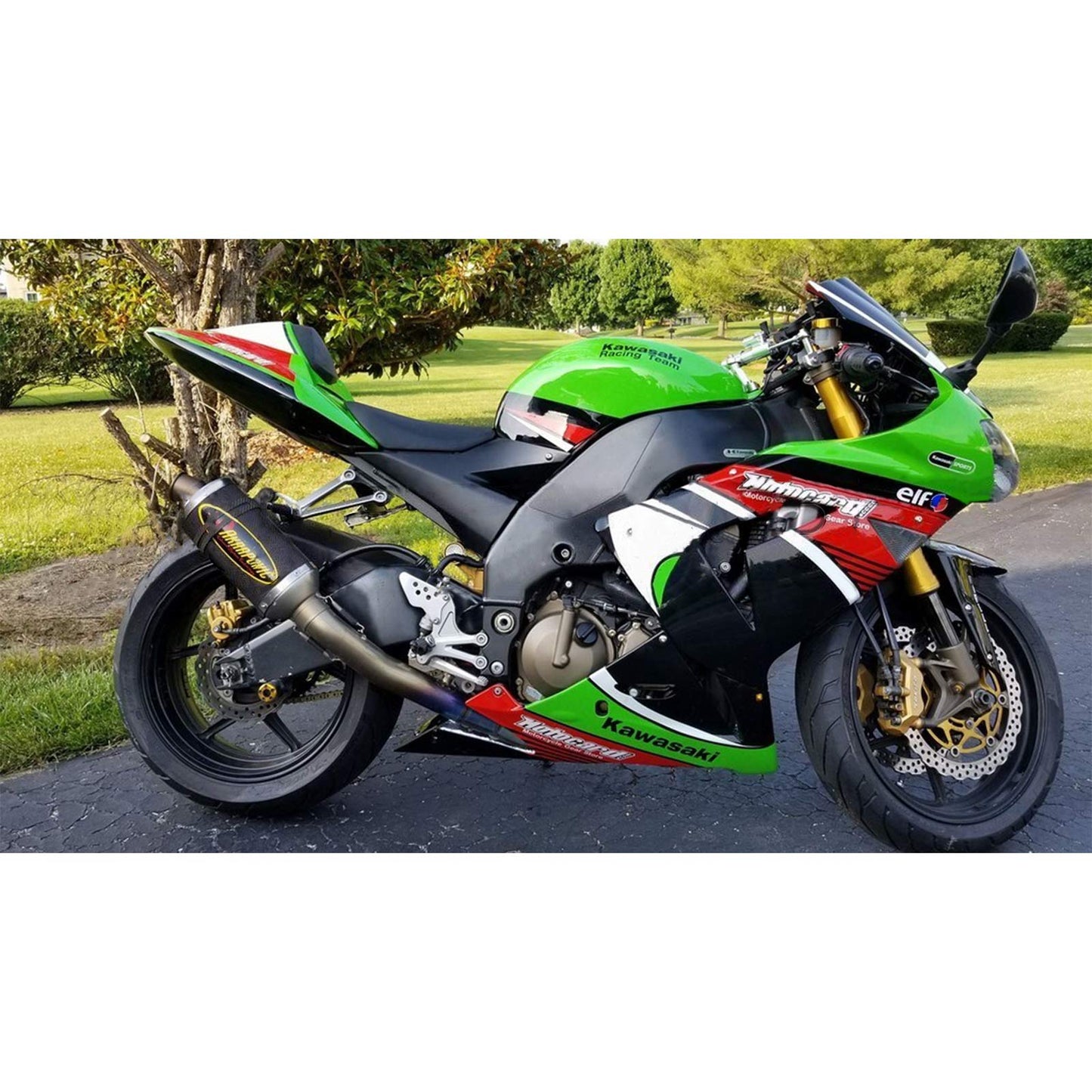 Amotopart Kawasaki 2004-2005 ZX10R Black Green Red Fearing Kit