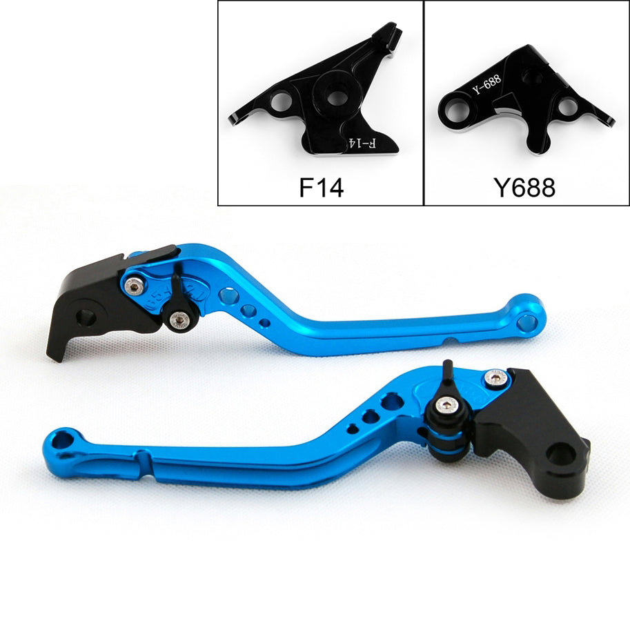 Leviers d'embrayage de frein longs pour Yamaha YZF R1 YZF R6 FZ1 FAZER R6S Noir