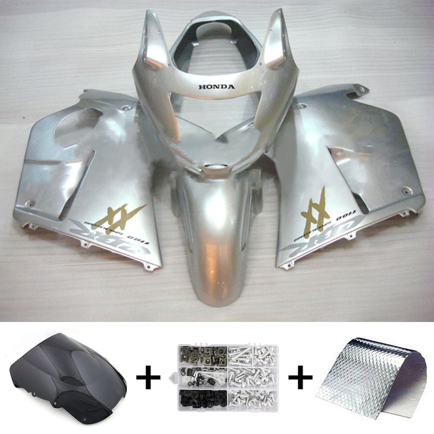 Amotopart Honda CBR1100XX SuperBlackBird 1996–2007 Verkleidungsset, Karosserie, ABS