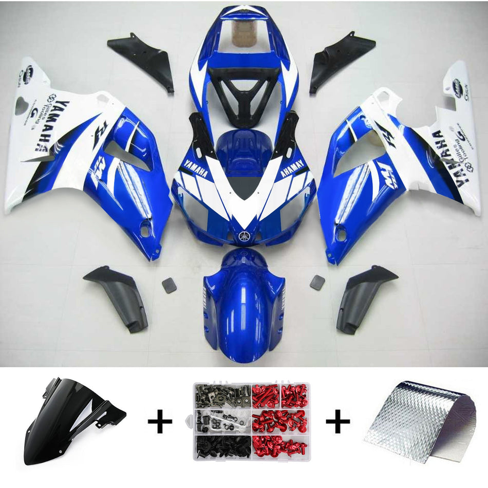 Amotopart Yamaha 1998-1999 YZF 1000 R1 Bleu Blanc Craignant Kit