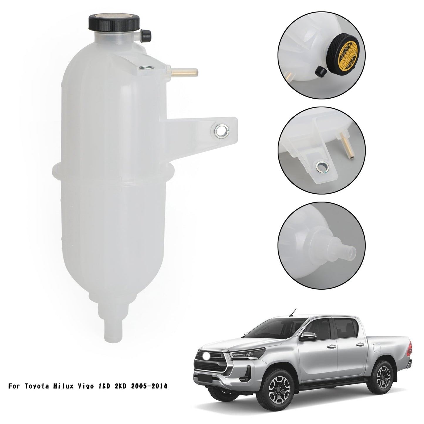 Réservoir de liquide de refroidissement de bouteille de trop-plein de radiateur pour Toyota Hilux Vigo 2KD 2005-14 pick-up générique