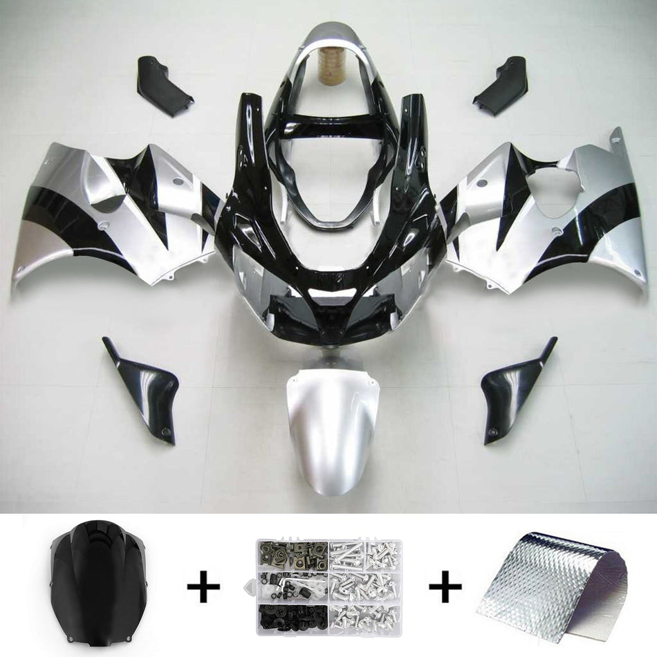 Amotopart 2000-2002 Kit de rétroviseurs de carénage Kawasaki ZX6R Noir