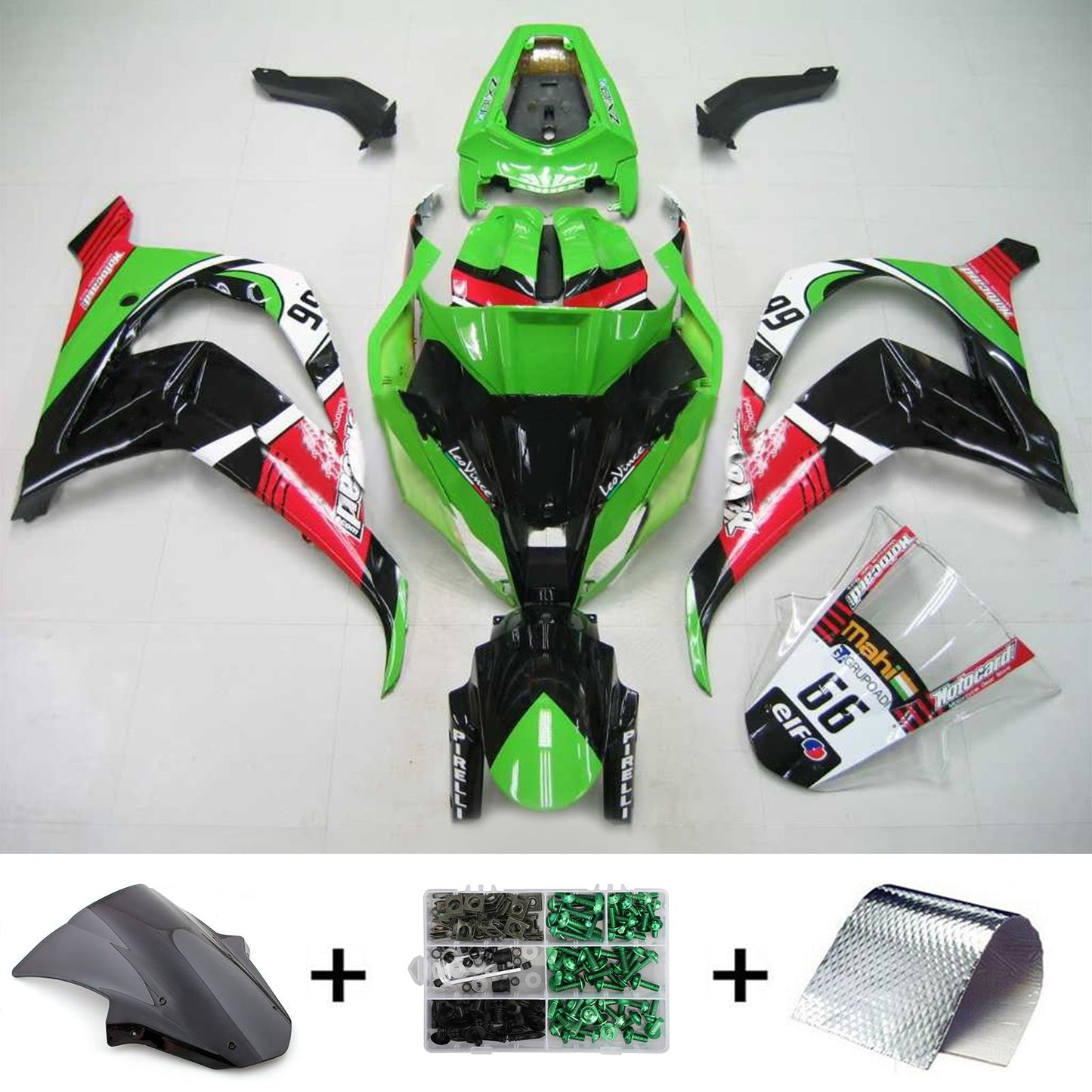 Kit de vente vert Amotopart Kawasaki ZX10R 2011-2015