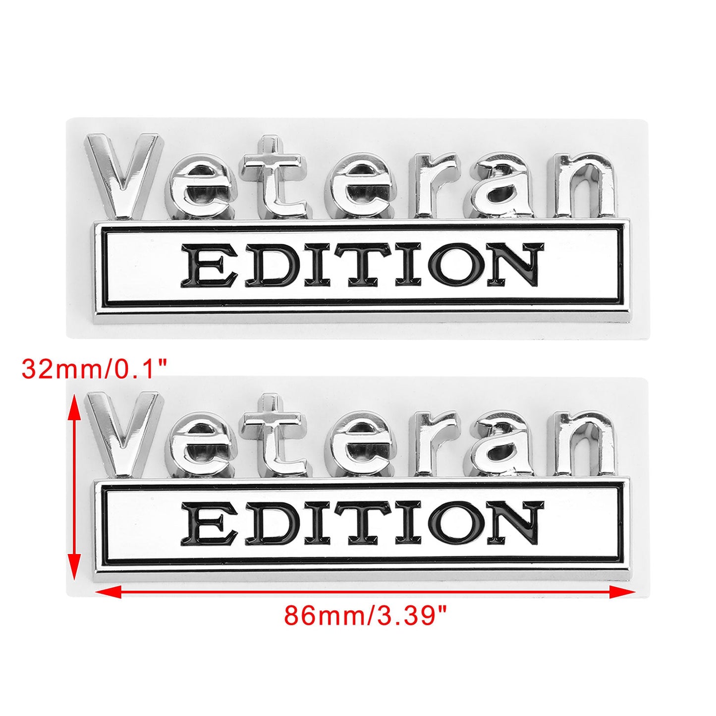 2 Stück Veteran Edition Emblem Abzeichen Auto LKW Heckklappe Aufkleber Aufkleber Legierung