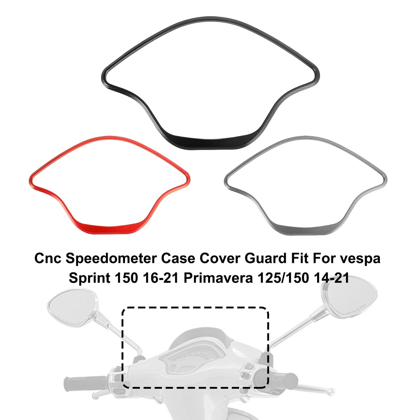 Protection de couvercle de compteur de vitesse en aluminium pour Vespa Sprint Primavera 150 14-21