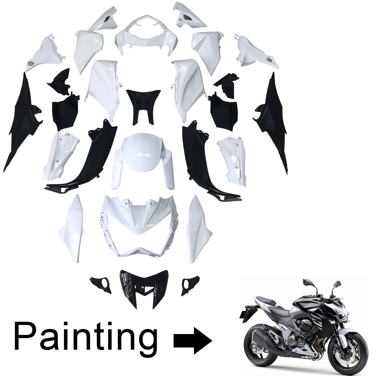 Kit de carénage Amotopart Kawasaki Z800 2013-2018