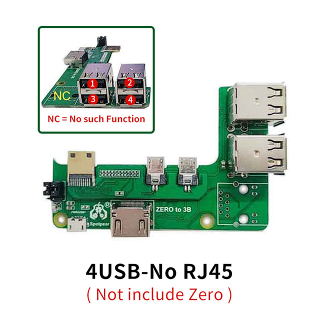 Carte d'extension Zero PI0 USB Hub RJ45 Hat pour Raspberry Pi Zero 2W à 3B