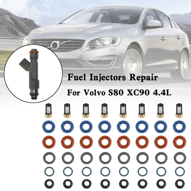 Volvo S80 XC90 4.4L 8 pièces Kit de joint de réparation d'injecteur de carburant bouchon de filtre FJ1073 85212247 1550589 86536080 024078918 55559397 1581552