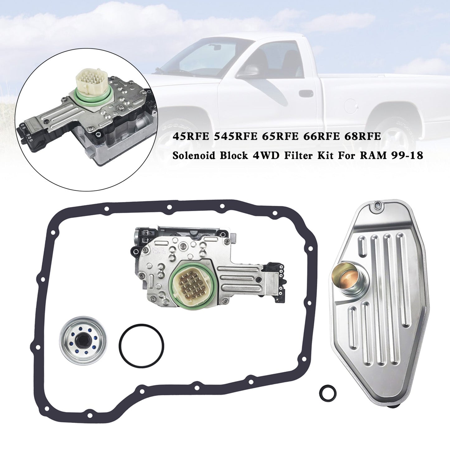 Jeep Commander 2006-2010 5 SP R/4WD L6 3.7L V8 4.7L 5.7L 5-45RFE Magnetblock 4WD Filtersatz