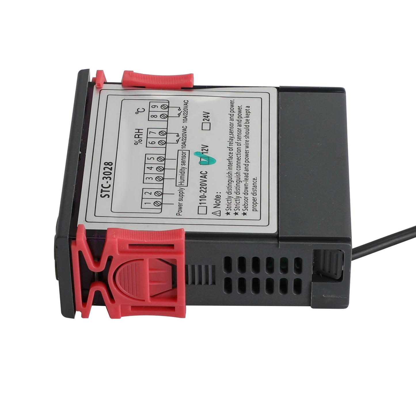 STC-3028 Digitaler Temperatur- und Luftfeuchtigkeitsregler mit zwei Displays, Thermostat + Sonde