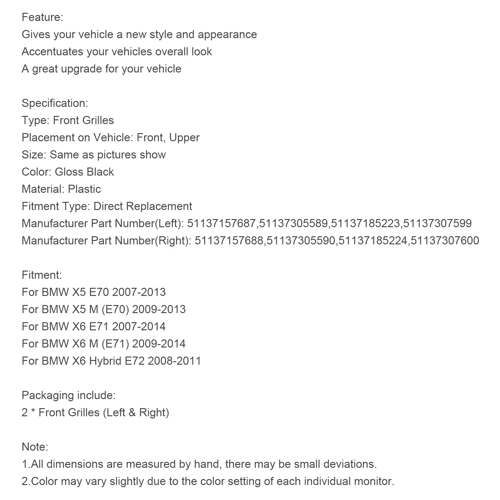 Kühlergrill Für BMW 4er G22/G23 2021-2023 - Schwarzer Nierengrill | M Performance Style