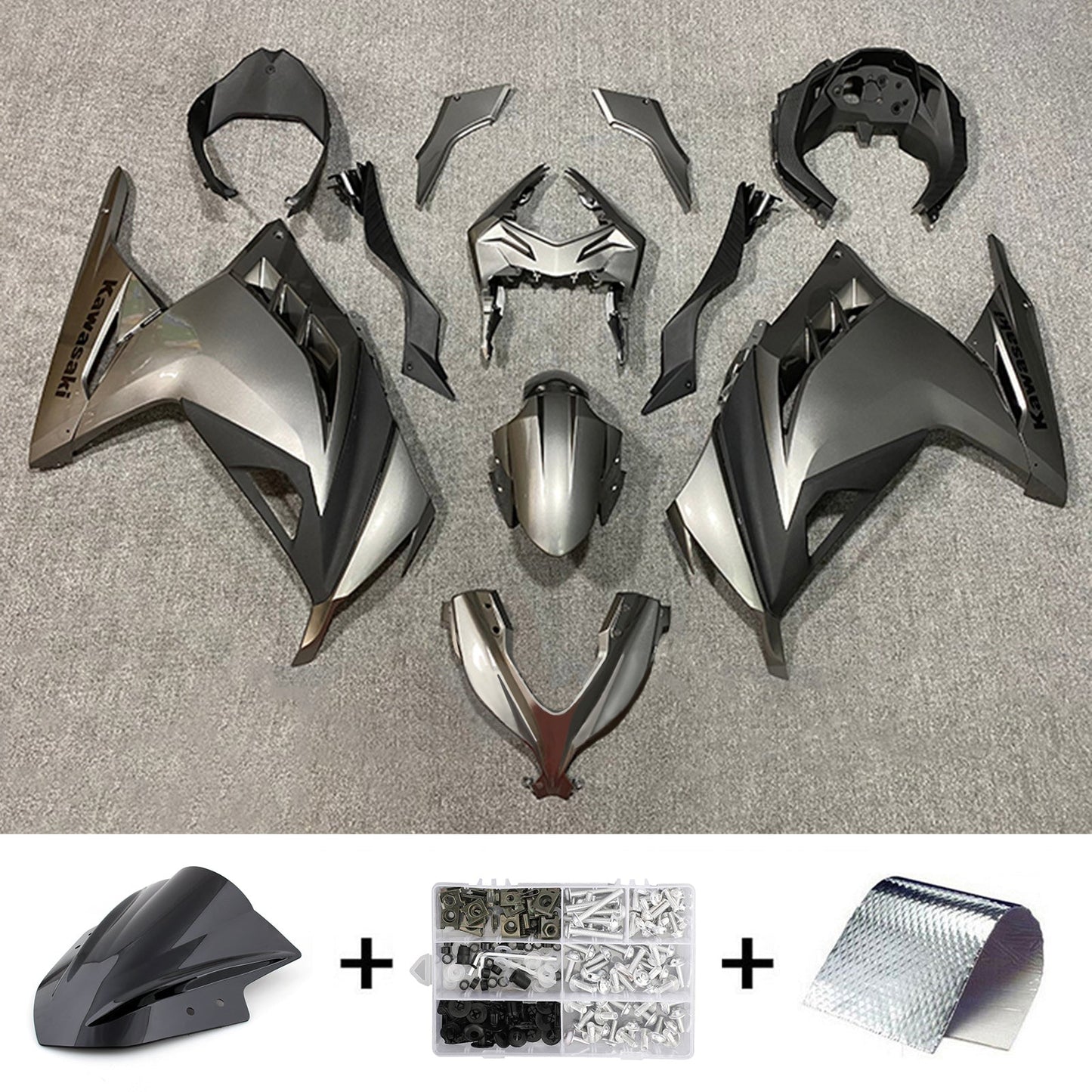 Amotopart Verkleidungsset für Kawasaki EX300/Ninja300 2013–2017, Karosserie, Kunststoff, ABS