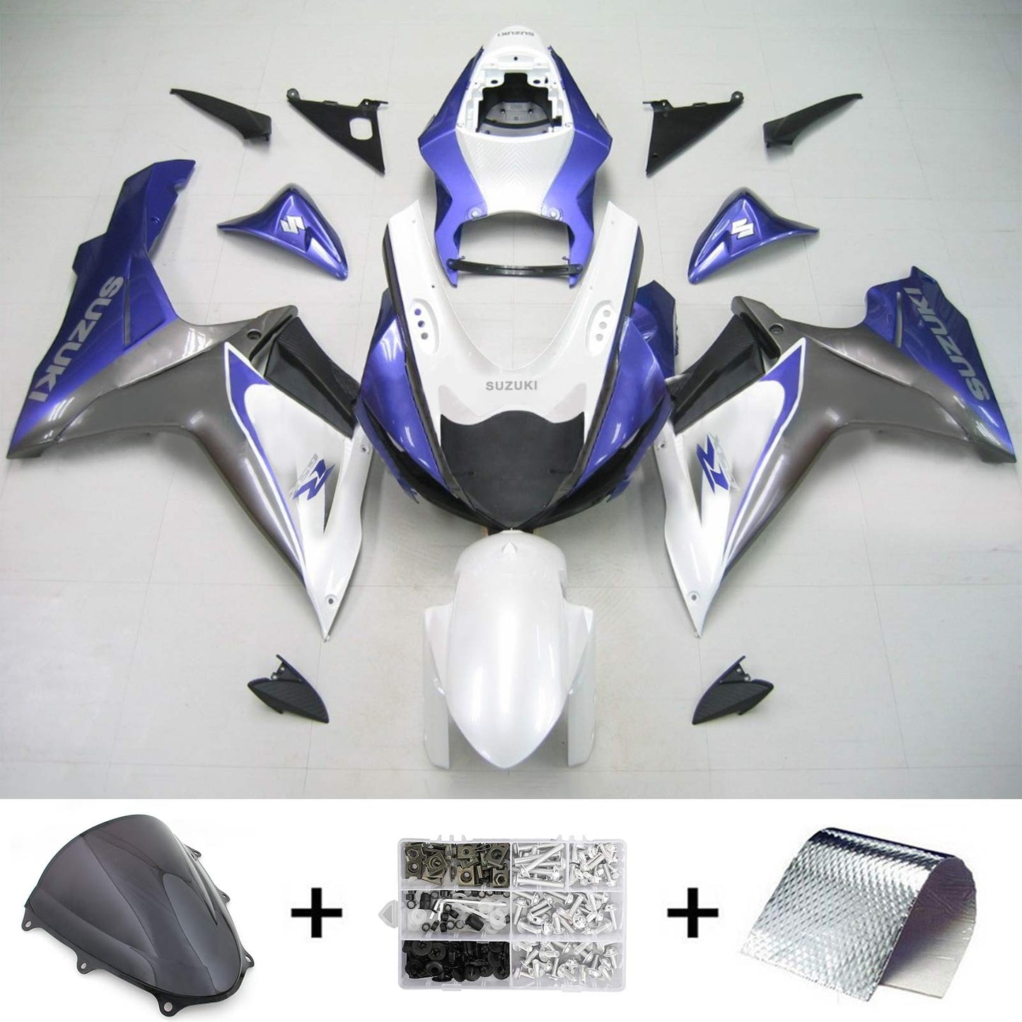 Amotopart Suzuki GSXR 600/750 2011-2022 K11 Verkleidungs Kit Körperwerk Kunststoffbauch