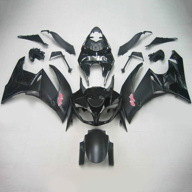 Amotopart Kawasaki 2009-2012 ZX6R 636 Schwarz mit rosa Logosverkaufskit