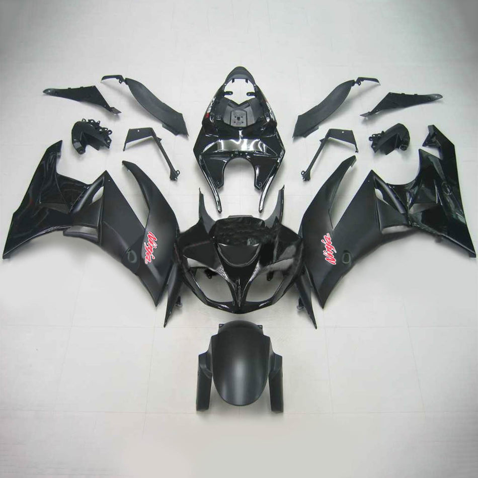 Amotopart Kawasaki 2009-2012 ZX6R 636 Kit de vente noir avec logos roses
