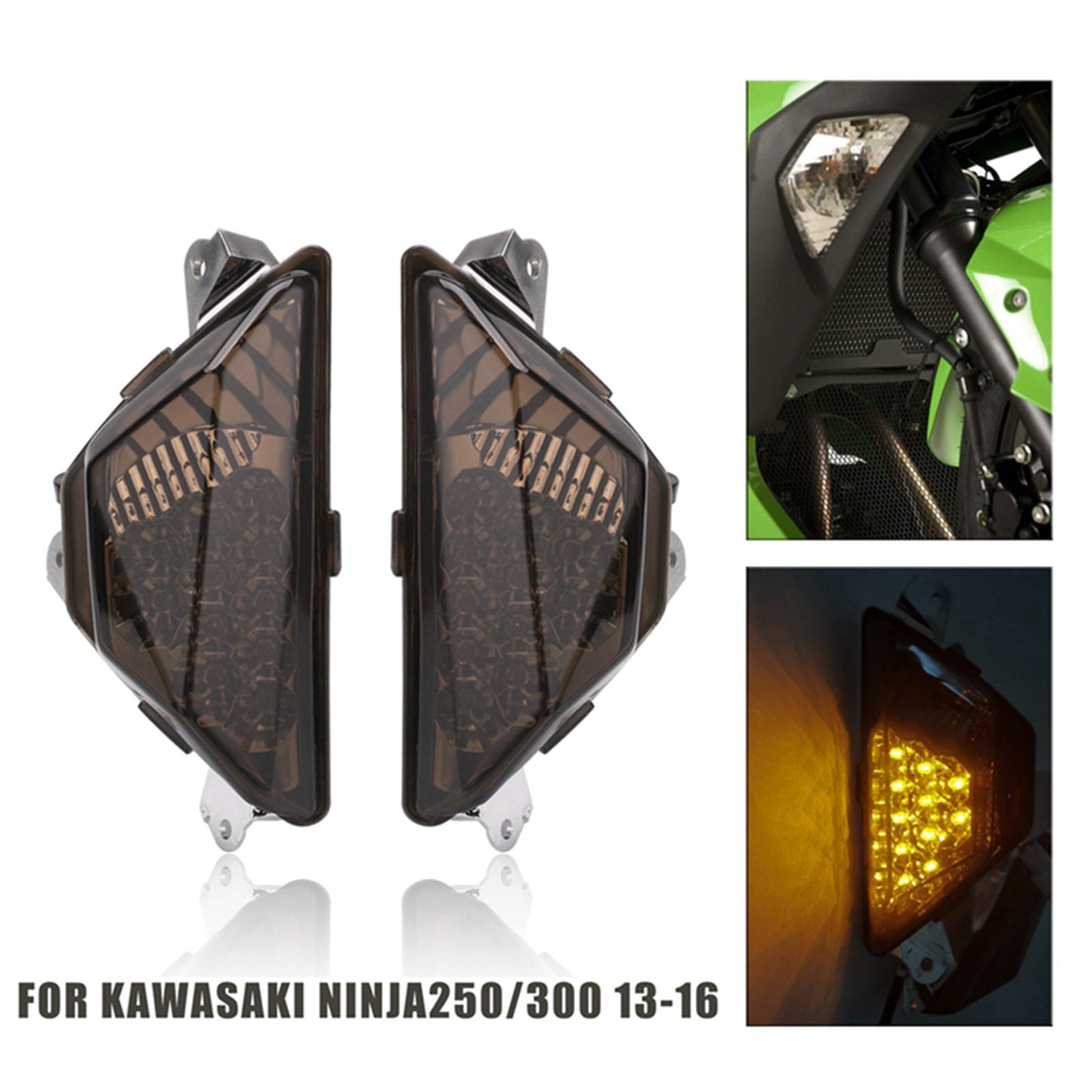 Clignotant LED moto pour Kawasaki Ninja 250 300 2013-2016