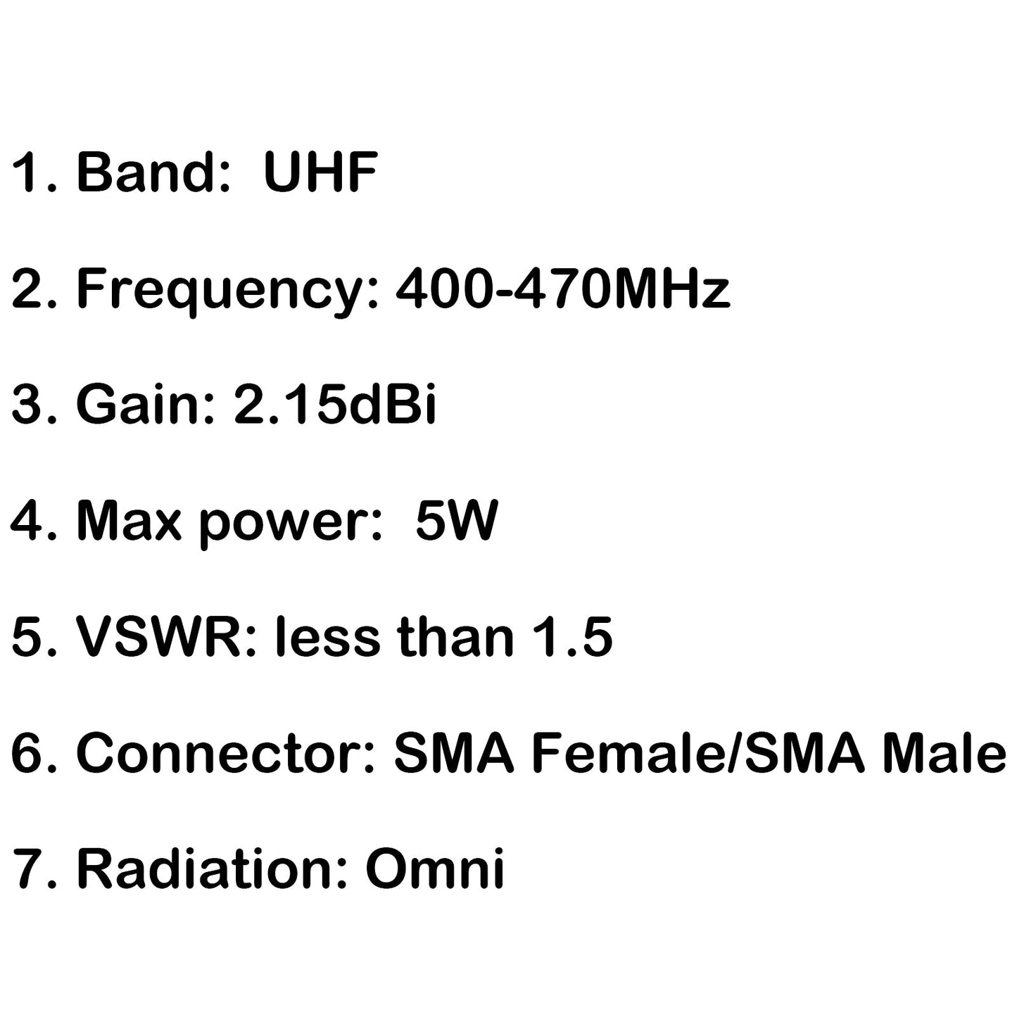 1 Stück Antenne UHF 400–470 MHz Magnetische Fahrgantenne SMA-Stecker