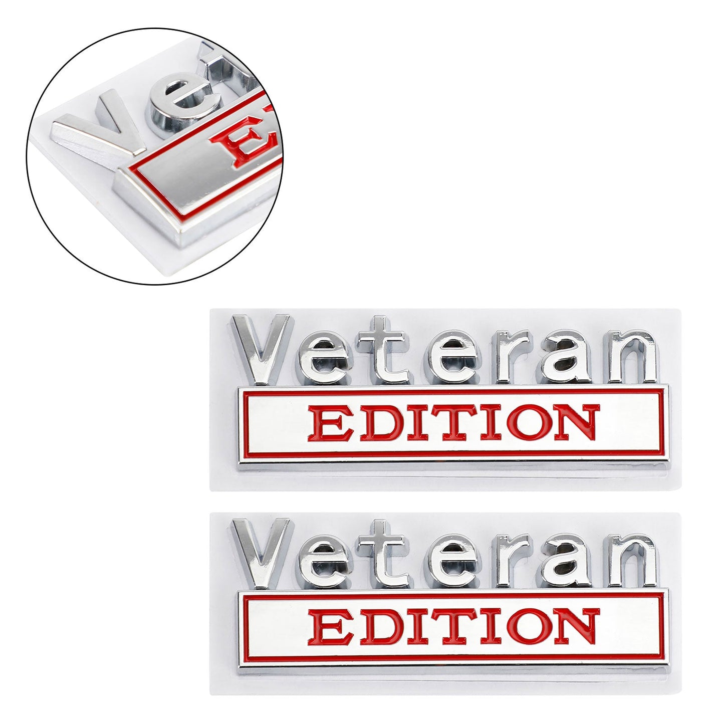 2 Stück Veteran Edition Emblem Abzeichen Auto LKW Heckklappe Aufkleber Aufkleber Legierung