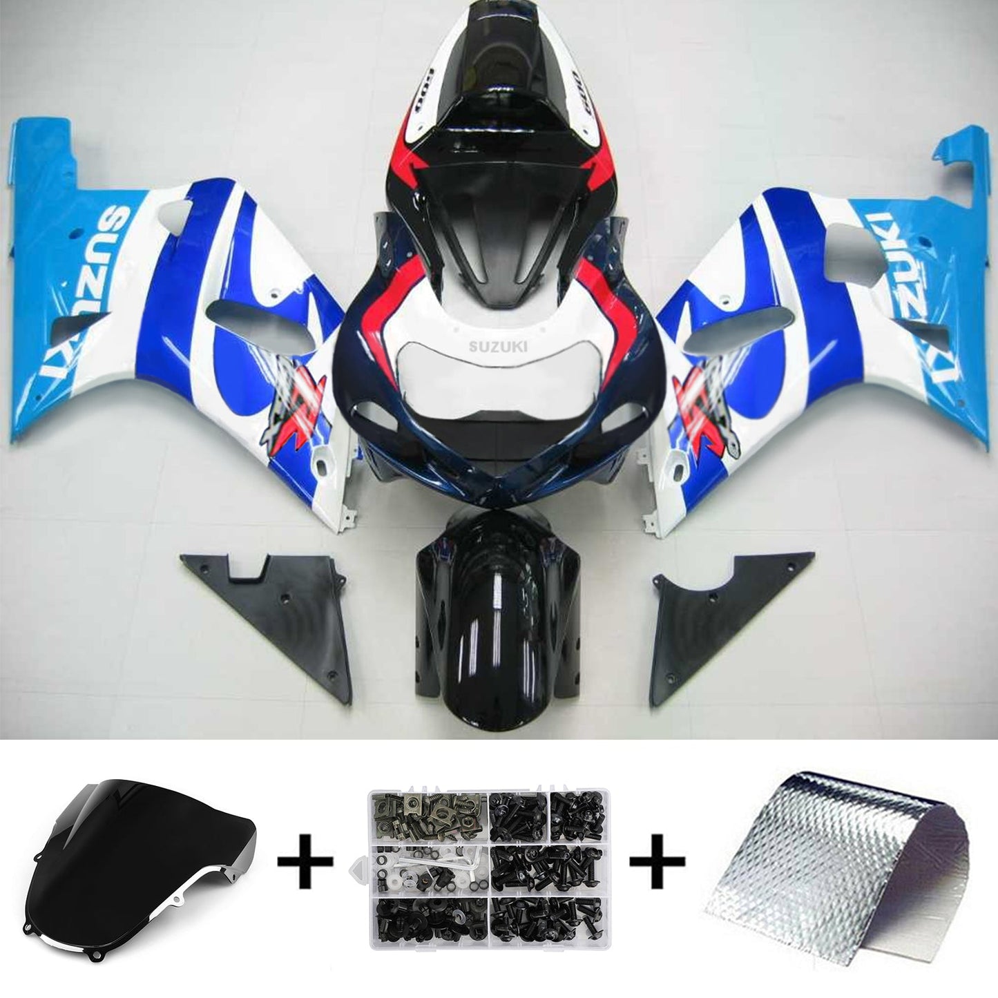 Amotopart Suzuki GSXR600 2001-2003 Verkleidungskit Karosserie Plastikabs