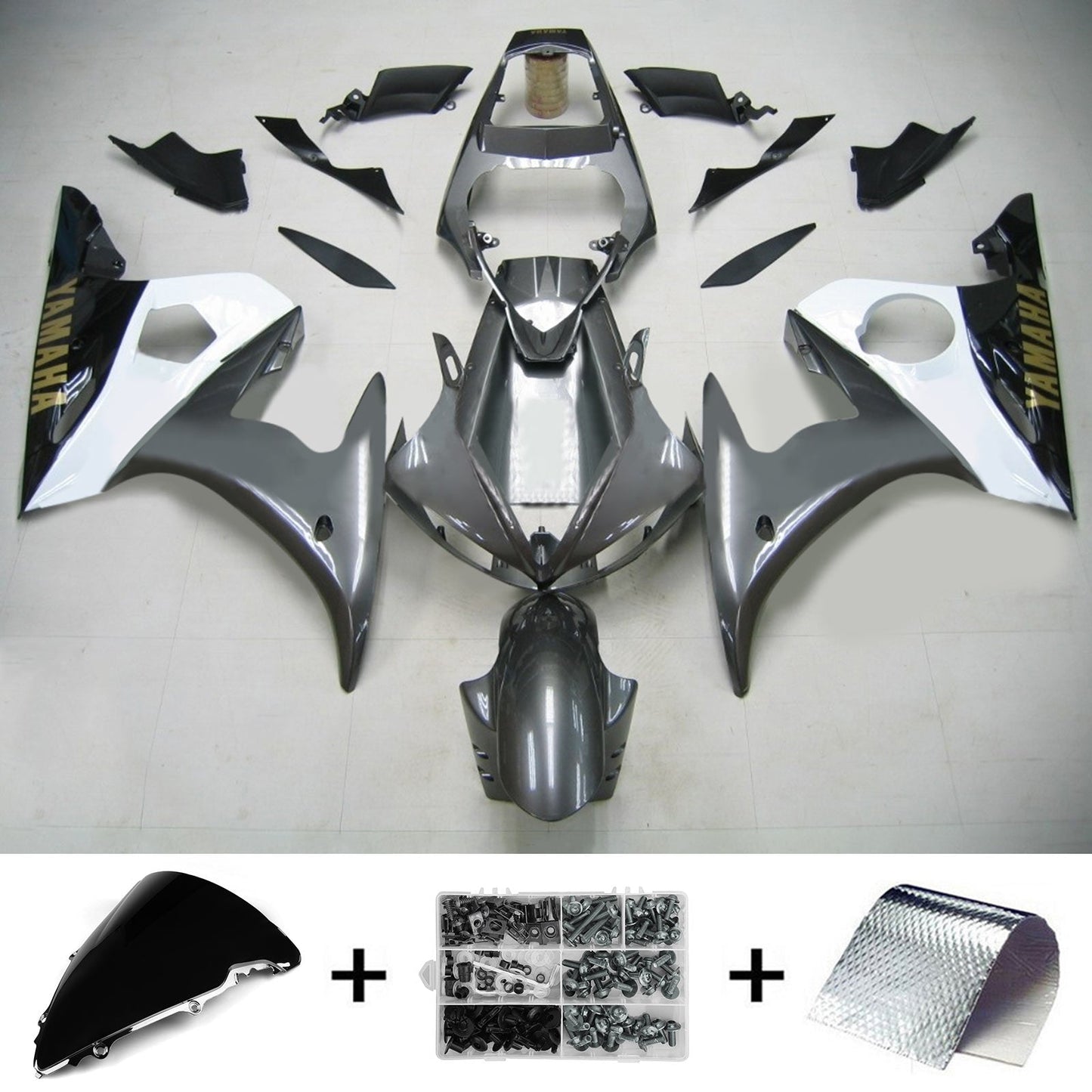 Injektionsverkaufskit Karosserie Kunststoff ABS fit für Yamaha 2003-2004 YZF 600 R6 & 2006-2009 YZF R6S #101