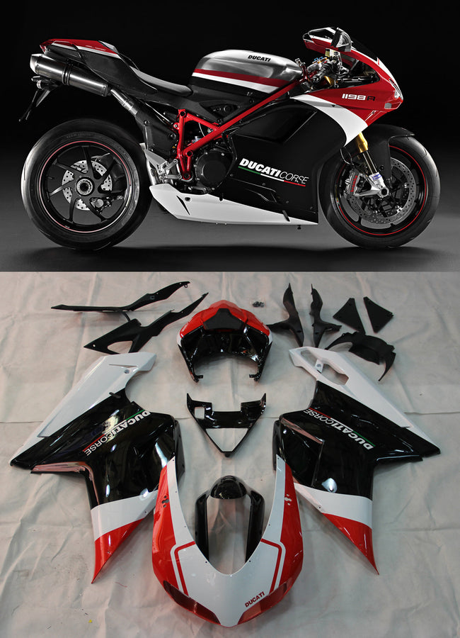 Amotopart-Verkleidungen für 2007-2012 Ducati 1098 1198 848 Red Black 1198 Rennen Generisches Rennen