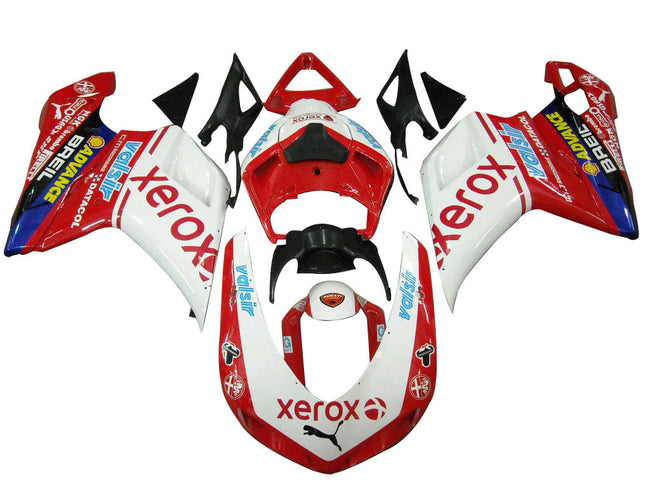 Amotopart-Verkleidungen für 2007-2012 Ducati 1098 1198 848 White & Red Xerox Racing Generikum