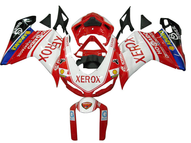 Amotopart-Verkleidungen für 2007-2012 Ducati 1098 1198 848 Rot-Weiß Xerox Racing Generic