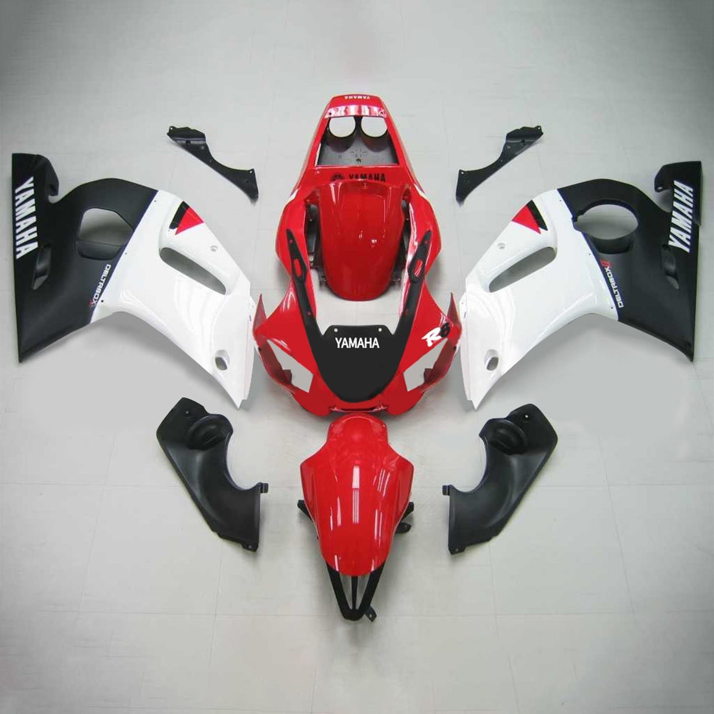 Amotopart Yamaha 1998-2002 YZF 600 R6 Red White Black Fairing Kit