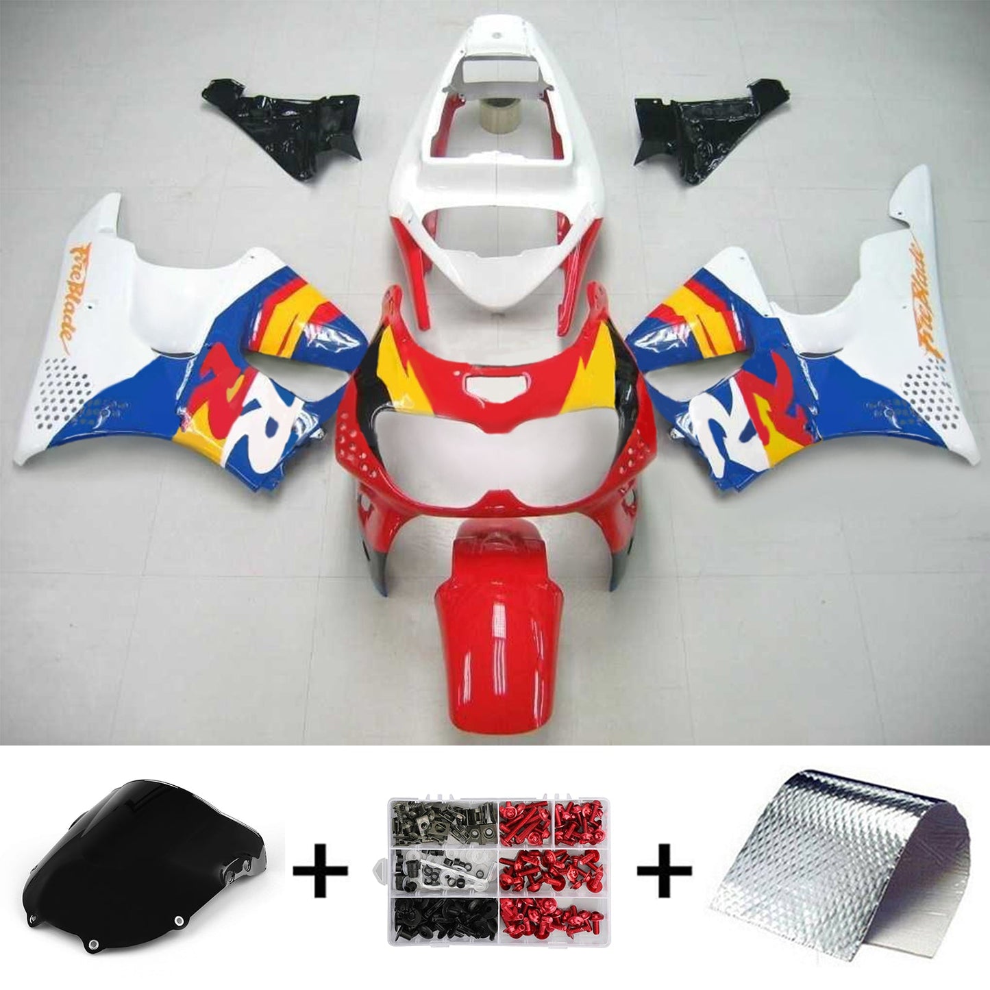 Amotopart Honda CBR900RR 893 1996-1997 Kit de carénage Corps Plastique ABS