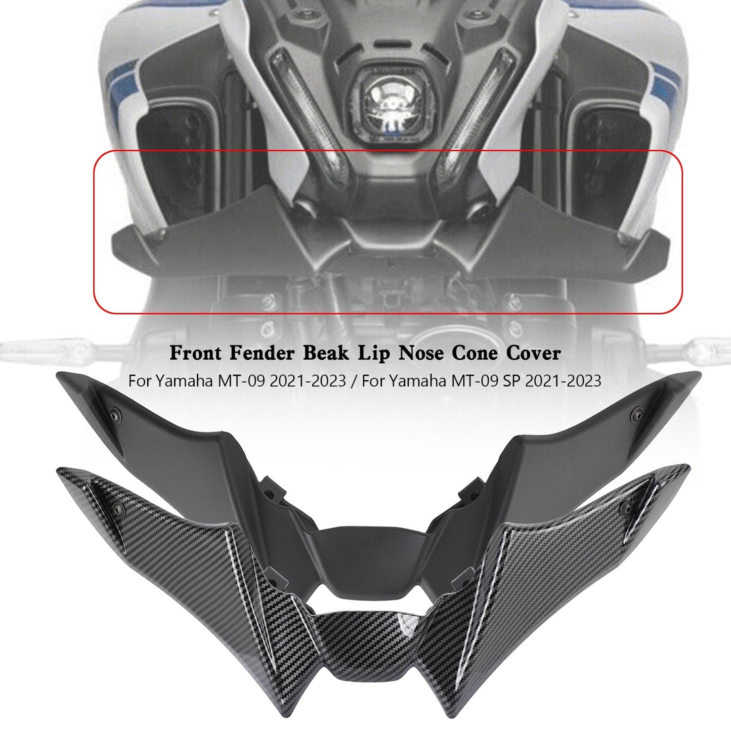Yamaha MT-09 (SP) 2021-2023 Front Fender Beak Lip Nose Cone Cover Spoiler