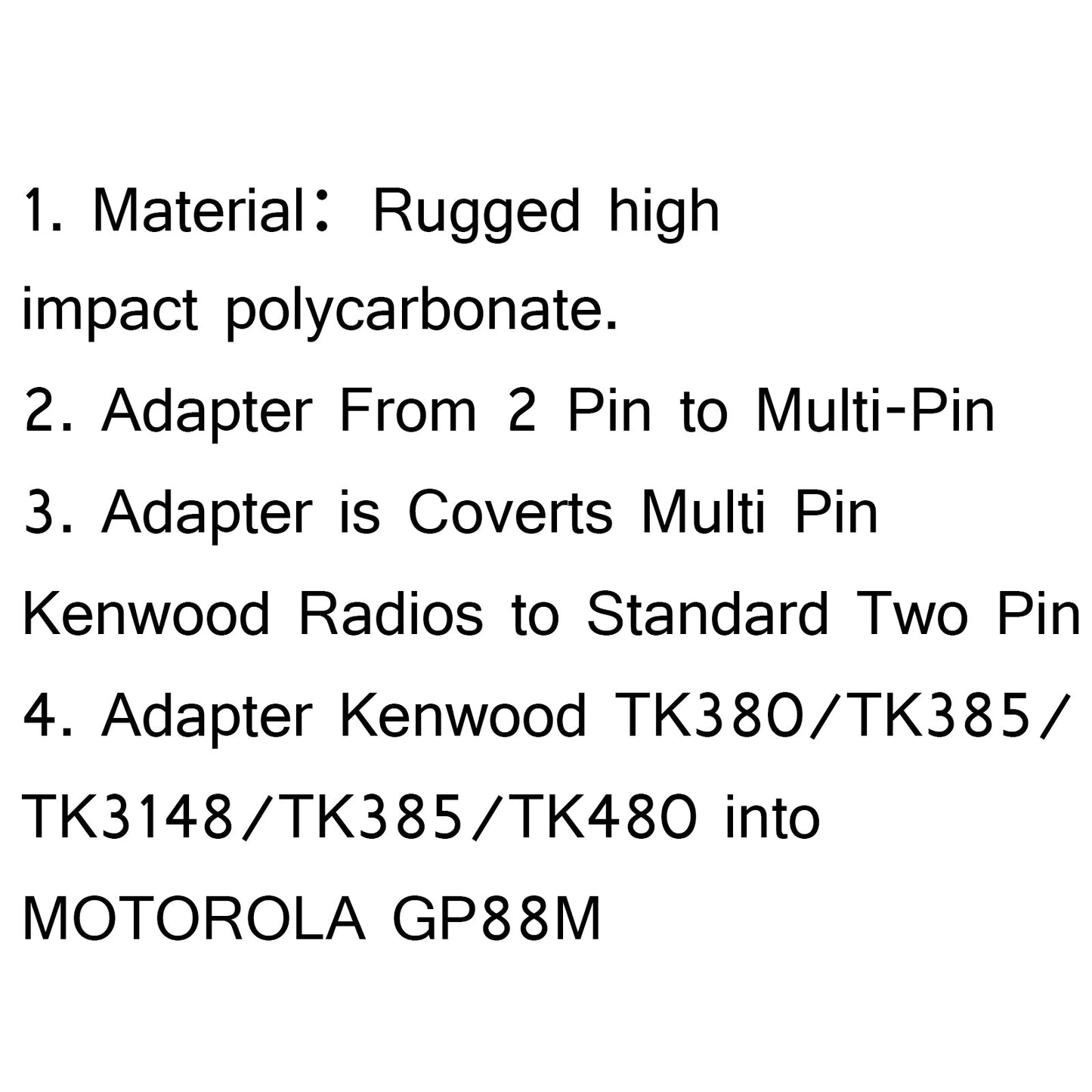 1 x Multi-Pin-Zu-2-Pin-Ohrhörer-Adapter für Kenwood-Radio TK280/380/385/3180