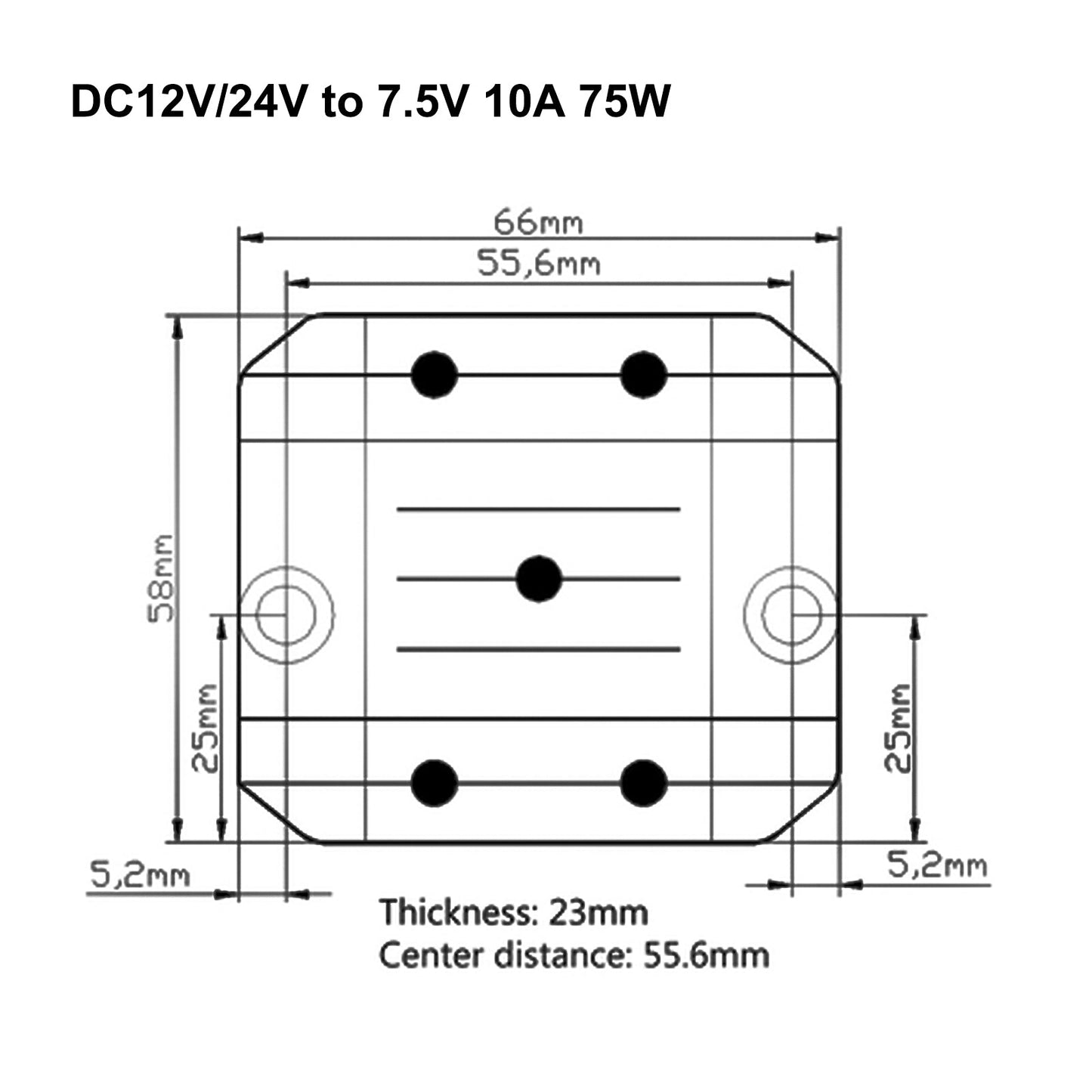 DC 12V/24V bis 7,5V 10A 75W Konverter Regler Netzteile Transformator