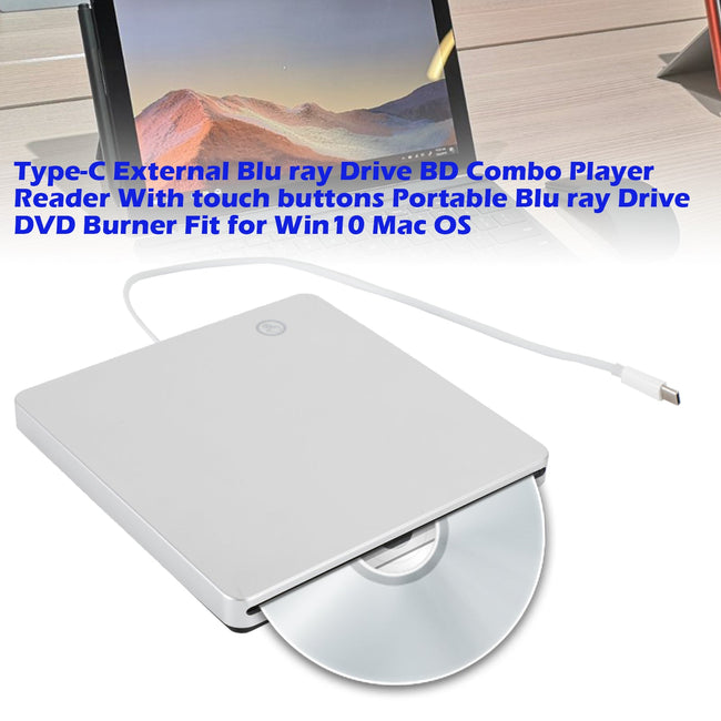 Typ-C Externer tragbarer Blu Ray Drive DVD Combo Player Reader für Win10 Mac OS