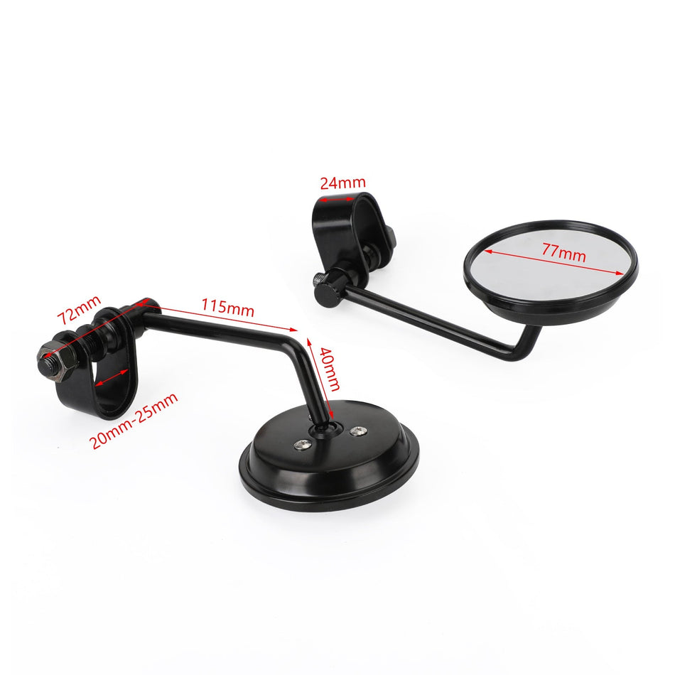 Klemmspiegel im alten Stil, 7,6 cm, runde Spiegel für Cafe Racer, Chopper, Bobber, Paar Generic