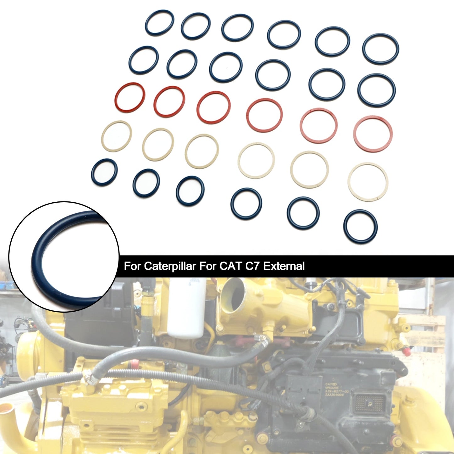 6-teiliges Dichtungs-O-Ring-Set für Einspritzdüsen, passend für Caterpillar C7, passend für CAT C7 extern