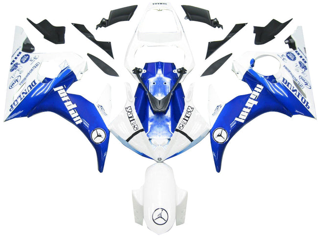 Amotopart 2003-2004 Yamaha R6 & 2006-2009 YZF R6S Verkleidung White & Blue Kit