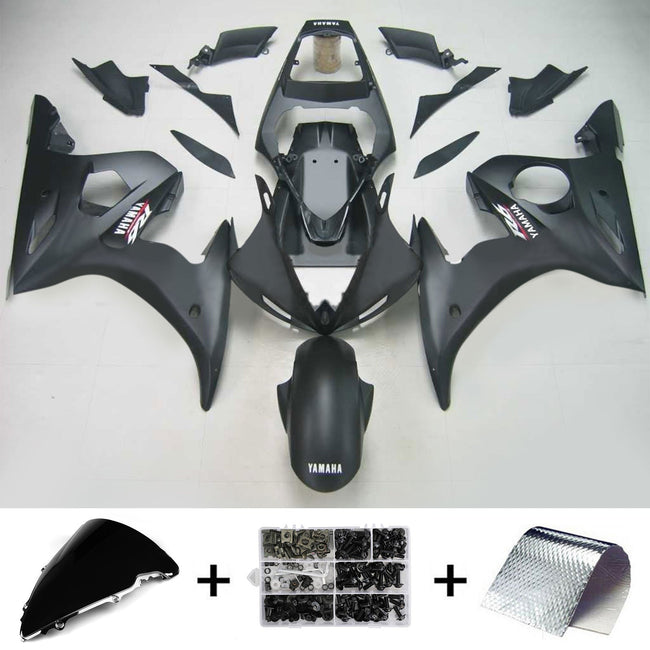 Amotopart Yamaha 2005 YZF 600 R6 Matt Schwarzverkleidungskit