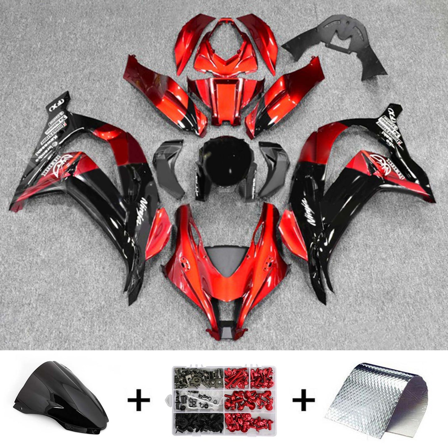 Amotopart Verkleidungsset für Kawasaki ZX10R 2016–2020, Karosserie, Kunststoff, ABS