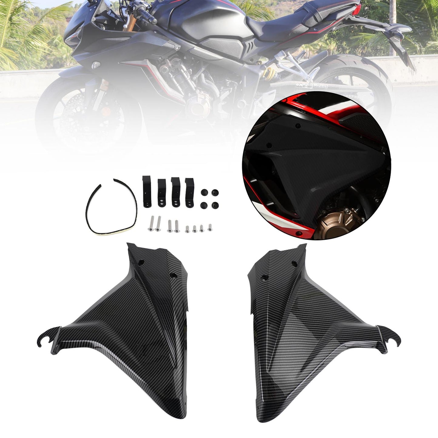 Seitenrahmen-Abdeckplatten Zierverkleidungen Kleidungen für Honda CBR650R 2019-2021 Generika