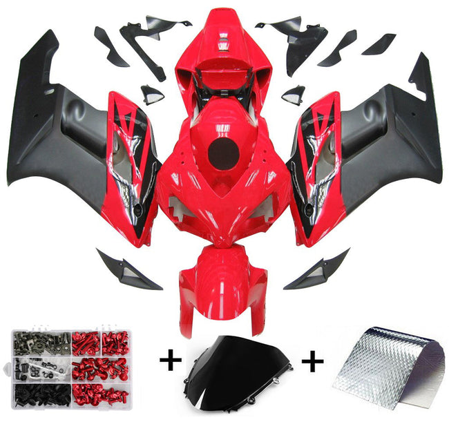 Amotopart Carénages Honda CBR1000RR 2004-2005 Carénage Noir Rouge Kit de carénage